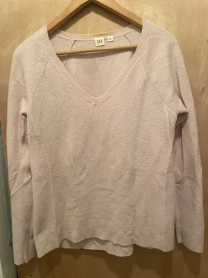 women’s v neck merino wool blend v neck sweater size small thumbnail 1