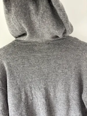 Brandy Melville Grey Knit Hoodie Soft Knit Wool Blend Cozy Loungewear Preppy thumbnail 6
