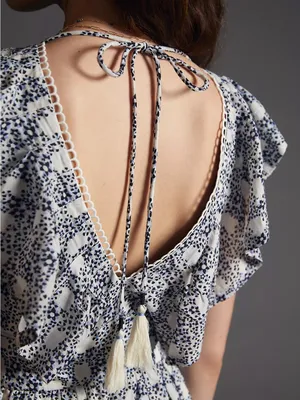 Anthropologie | V-Neck Plunge Tunic Mini Dress, Medium thumbnail 3