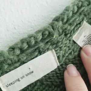 Anthropologie Sleeping On Snow Wool Crochet Off Sholder Cropped Chunky Sweater thumbnail 5