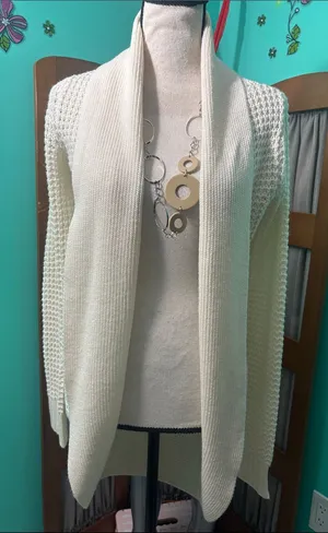 No Boundaries Cream Open-Front Knit Cardigan thumbnail 1