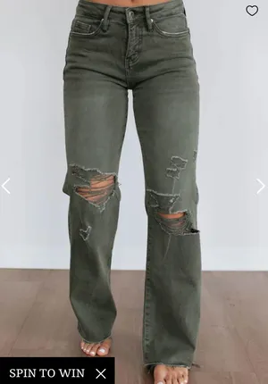Wild Oak Boutique Jeans Green Size 28 thumbnail 1