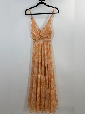 Astr Abstract Tiered Maxi Dress thumbnail 5
