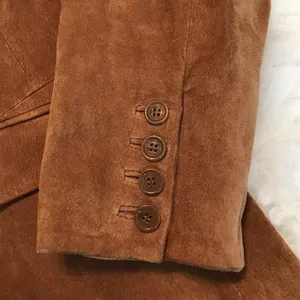 Dennis by Dennis Basso genuine leather jacket blazer Women’s size medium brown thumbnail 4