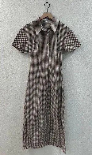 NWT Charcoal Clothing Lua Maxi Dress (Choc Gingham) Size 4 thumbnail 5