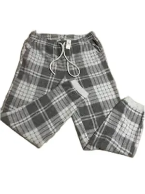 Aerie Snowed-In Fleece Jogger In Gray / White Plaid Size M NWT thumbnail 2