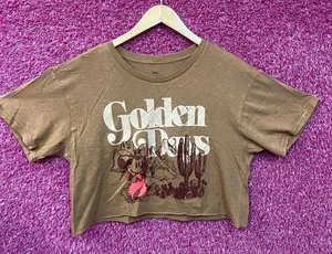 Disney Mickey Mouse Golden Days Brown Crop Top XL thumbnail 1