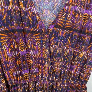 Jack by BB Dakota Purple Orange Printed V-Neck Maxi Dress Women's Size Medium M thumbnail 9