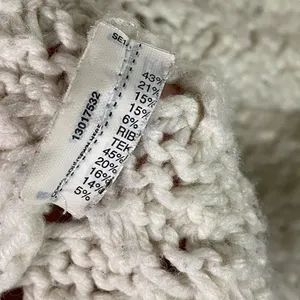 Mango MNG Suit Open Cable Knit Aran‎ Beige fisherman Sweater Size S thumbnail 6