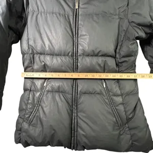 Columbia Puffer Jacket Down Fill‎ Faux Fur Trim Hood Black Women Size S XL5984 thumbnail 8
