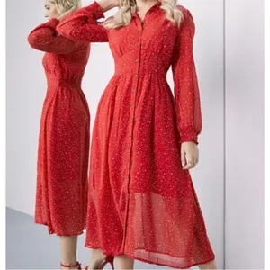 Suzanne Betro Red and Ivory‎ Polka Dot Button Front Dress XL thumbnail 12