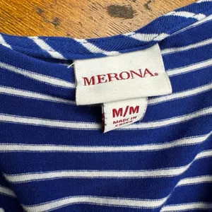 Merona Womens Blue White Striped Sleeveless V-Neck Empire Waist Dress‎ Medium thumbnail 3