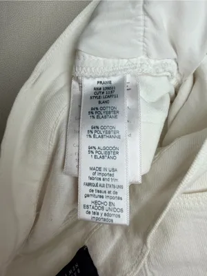FRAME Denim Women’s 24 White High Rise Wide Leg Flare Jeans Made USA Barneys thumbnail 6