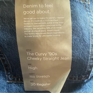 Everlane Curvy 90s Cheeky Straight Jeans Womens 30 NWT High Rise Rigid Denim thumbnail 9