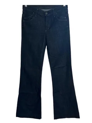CITIZEN OF HUMANITY MID RISE HUTTON WIDE LEG FLARE DARK WASH SIZE 30 Inseam 34 thumbnail 3