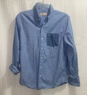 VTG Hollister Women’s Denim Shirt S Button Down Long Sleeve 35” Bust Slim Fit thumbnail 1