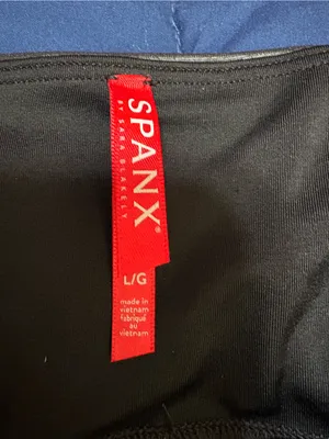 Spanx Women’s Black Leather Like Skinny High Rise Pull On Ankle Pants Sz Large thumbnail 2