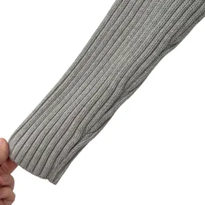 Polo Jeans Co Ralph Lauren Grey Ribbed Turtleneck Sweater Cream‎ Stripe Preppy thumbnail 4