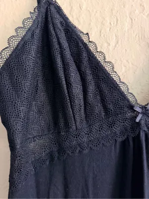 stars above Black Lace-Trim Slip Chemise thumbnail 3
