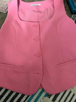 Abercrombie‎ & Fitch pink button-down vest size L thumbnail 3
