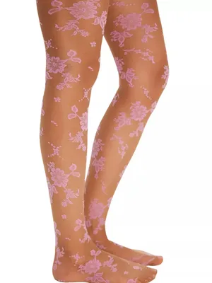 Free People Flocked Floral Tights thumbnail 3