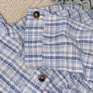 SHEIN trendy blue tweed shirt jacket size large thumbnail 9