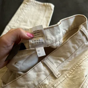 Reformation Cynthia High Rise Straight Jeans in Bone thumbnail 6