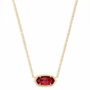 Kendra Scott Elisa Gold Pendant Necklace in Gold/Berry Glass thumbnail 7