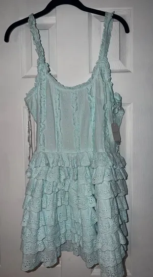 Altered State baby blue ruffle dress thumbnail 1