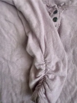 Anthropologie Pilcro Dusty Pink Long Sleeve Henley Top thumbnail 7