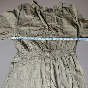 JW Woman Olive Green Ruffled Blouse thumbnail 3