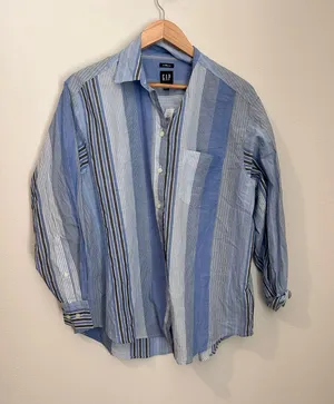Gap The Big Shirt Blue Stripe thumbnail 1