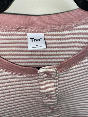 TNA Dusty Pink & White Striped Long Sleeve Top thumbnail 2