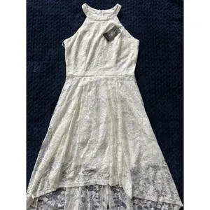 Dressystar Women's White‎ Eyelet Lace Overlay Dress Size M NWT thumbnail 2