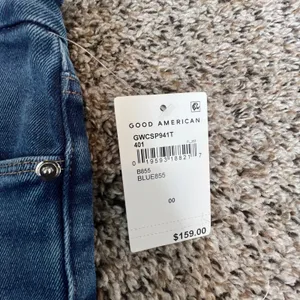 Good‎ American Blue High Rise Straight Leg Jeans Ripped Distressed Size 00 24 thumbnail 2