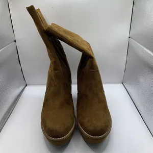 Tamaris mid ankle heel boots suede platform chunky 80’s Almond toe size 40 US 9 thumbnail 3