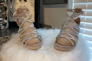 Material Girl Elegant Tan Strappy Heels thumbnail 9
