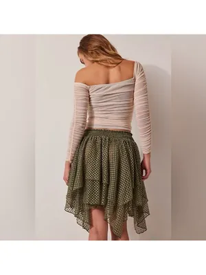 Free People Intimately All Season Half Slip Skirt in Olive Green Size‎ XS thumbnail 2
