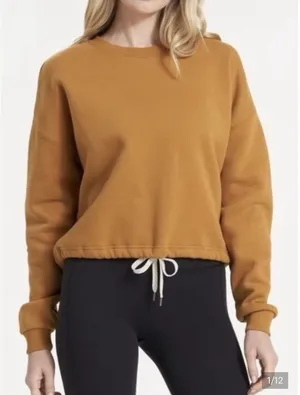 Vuori Womens Large Restore Sweatshirt Drawstring Gold Camel Relaxed Oversized thumbnail 1