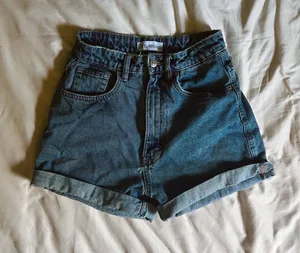ZARA Jean Shorts High-Waisted Denim thumbnail 1