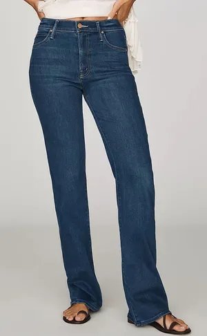 MOTHER The Kick It High Rise Straight Leg Jeans in Pinkies Up NWT thumbnail 1