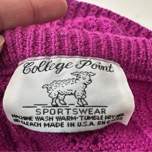 Vintage College Point Sweater Womens Medium Short Sleeve Round‎ Neck Made In USA thumbnail 8