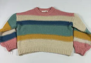 Altar'd State Sweater Womens XS/S Multicolor Crewneck‎ Striped Knit Pullover thumbnail 1