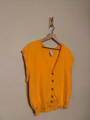 Anthropologie Maeve Slouchy Cardigan Sweater Vest Size Medium thumbnail 4