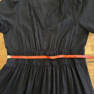 Umgee Tiered Maxi Dress‎ Medium Boho Cottagecore Smocked Waist Cotton LBD Black thumbnail 11
