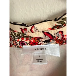 a loves a Womens Maxi Dress S Multicolor Viscose Boho Floral Tiered Button Front thumbnail 3