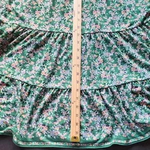 Max Studio XL Cottagecore Green Floral Tiered Women Boho Flutter Sleeve Dress XL thumbnail 7