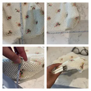 1950s Beaded Reversible Purse Vintage Top Handle Handbag Mid Century cottagecore thumbnail 3