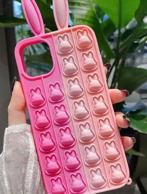 Cute Pink Ombre Bunny Pop-It Phone Case - Women Accessories thumbnail 1
