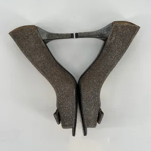 Stuart Weitzman Bronze Sparkle Peep Toe Bow Heels Evening Party‎ Shoes Formal thumbnail 7